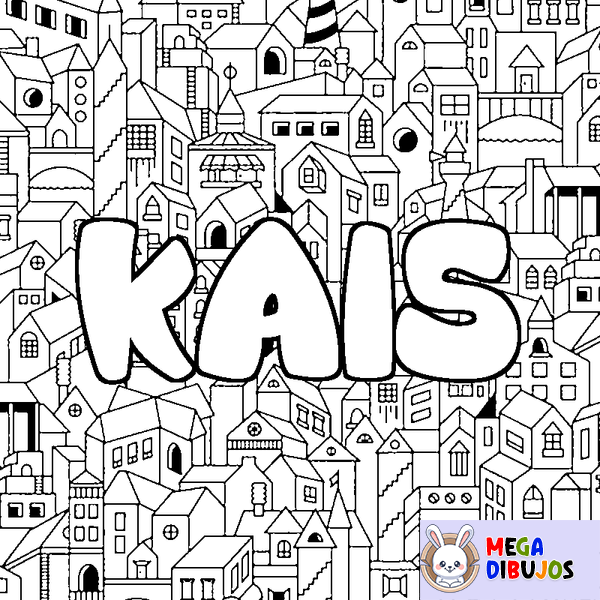 Coloraci&oacute;n del nombre KAIS - decorado ciudad