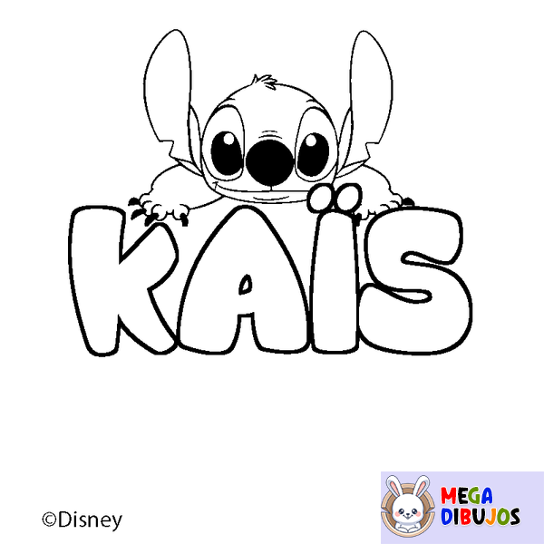 Coloraci&oacute;n del nombre KA&Iuml;S - decorado Stitch
