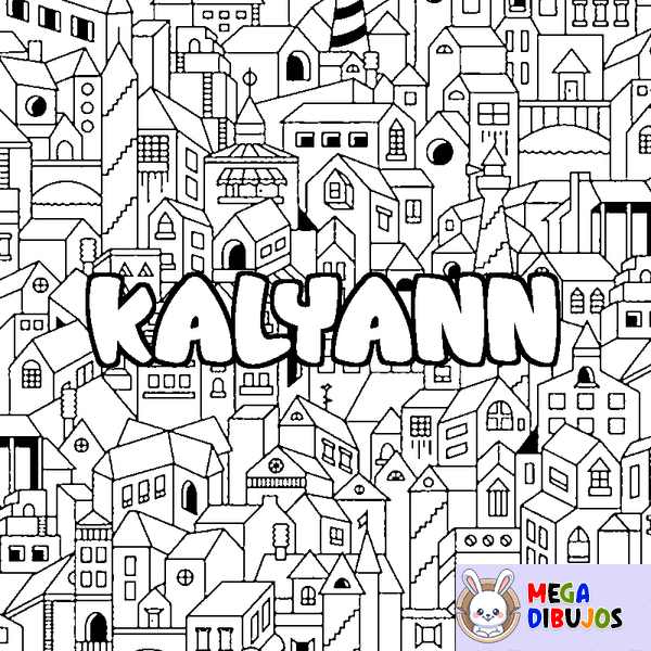 Coloraci&oacute;n del nombre KALYANN - decorado ciudad