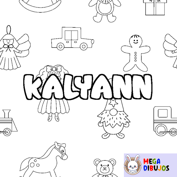 Coloraci&oacute;n del nombre KALYANN - decorado juguetes