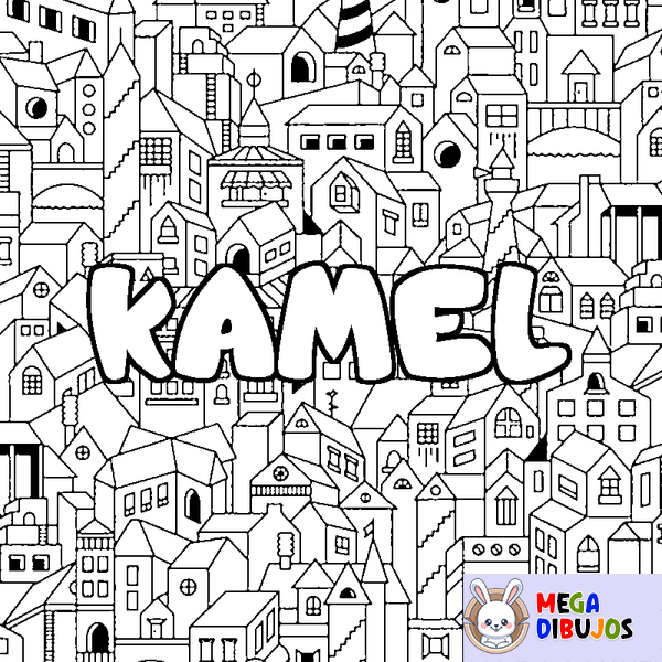 Coloraci&oacute;n del nombre KAMEL - decorado ciudad