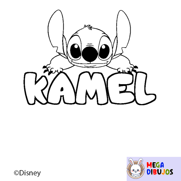 Coloraci&oacute;n del nombre KAMEL - decorado Stitch