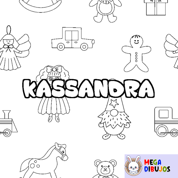 Coloraci&oacute;n del nombre KASSANDRA - decorado juguetes