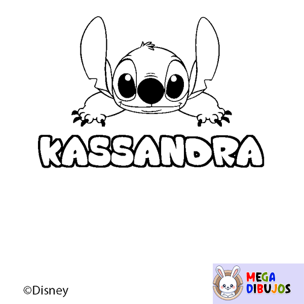 Coloraci&oacute;n del nombre KASSANDRA - decorado Stitch