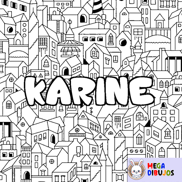 Coloraci&oacute;n del nombre KARINE - decorado ciudad