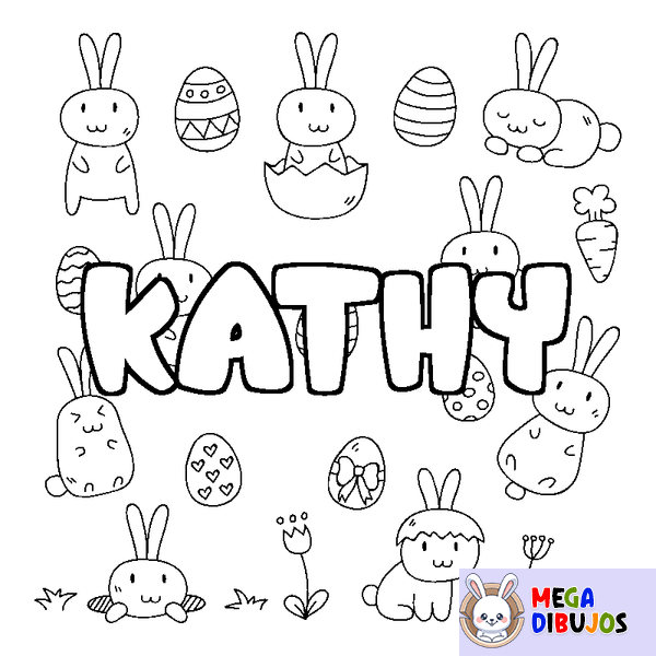 Coloraci&oacute;n del nombre KATHY - decorado Pascua