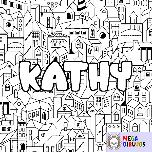 Coloraci&oacute;n del nombre KATHY - decorado ciudad
