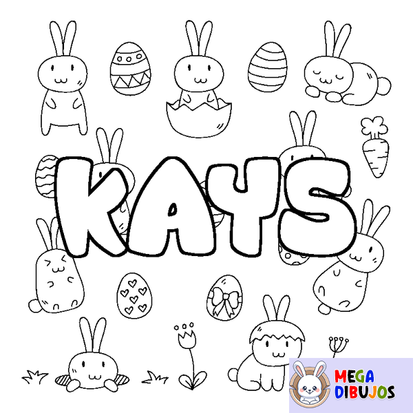 Coloraci&oacute;n del nombre KAYS - decorado Pascua
