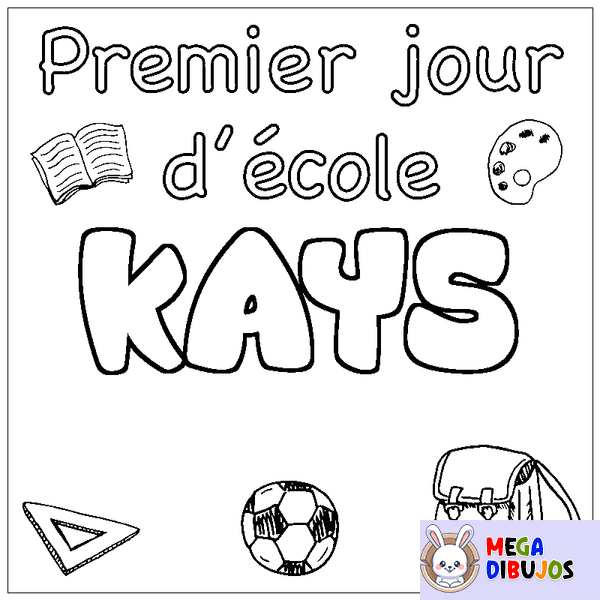 Coloraci&oacute;n del nombre KAYS - decorado primer d&iacute;a de escuela