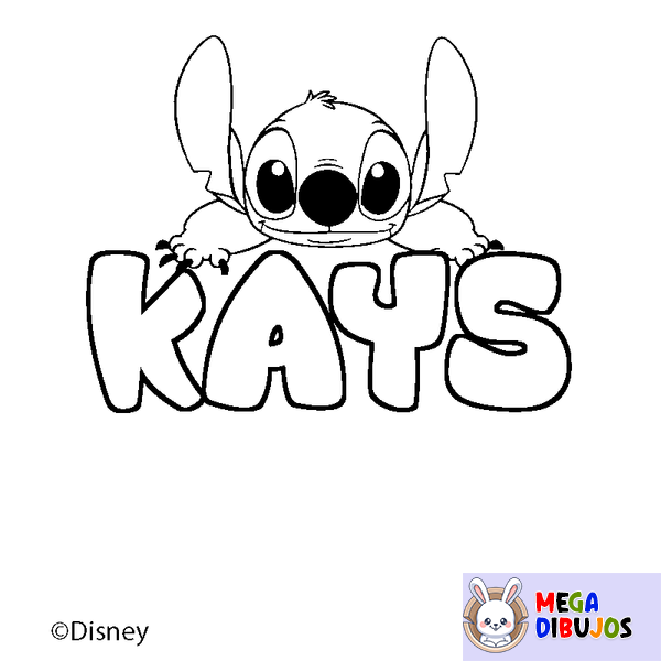Coloraci&oacute;n del nombre KAYS - decorado Stitch