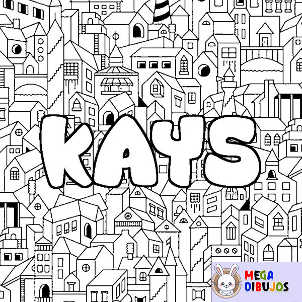 Coloraci&oacute;n del nombre KAYS - decorado ciudad