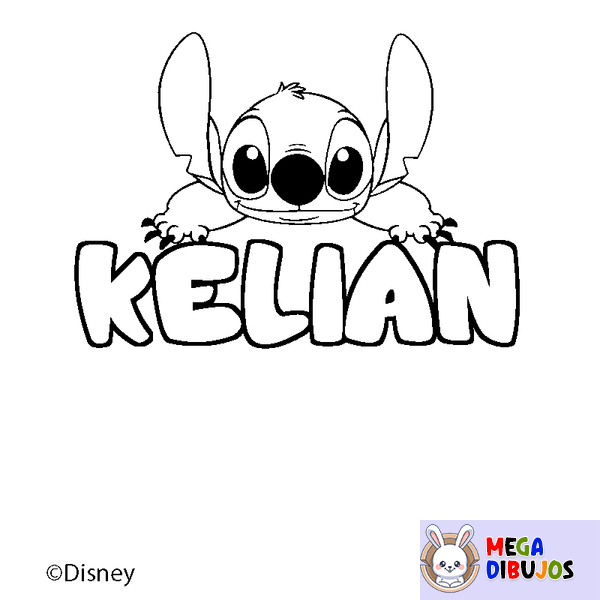Coloraci&oacute;n del nombre KELIAN - decorado Stitch