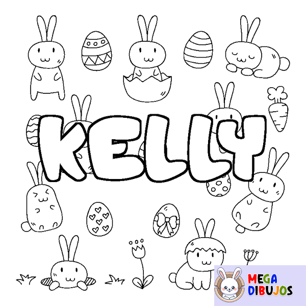 Coloraci&oacute;n del nombre KELLY - decorado Pascua