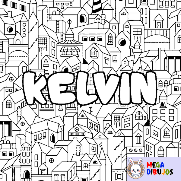 Coloraci&oacute;n del nombre KELVIN - decorado ciudad