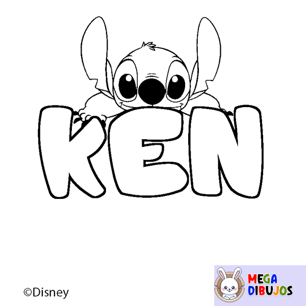 Coloraci&oacute;n del nombre KEN - decorado Stitch
