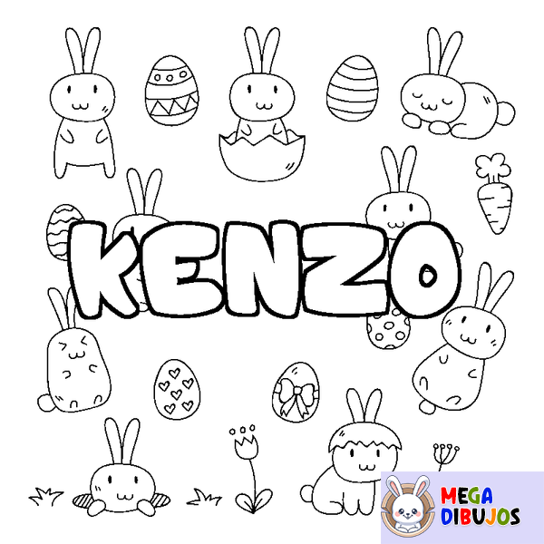 Coloraci&oacute;n del nombre KENZO - decorado Pascua