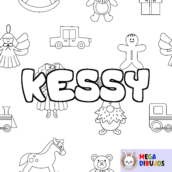 Coloraci&oacute;n del nombre KESSY - decorado juguetes