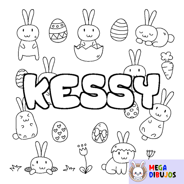 Coloraci&oacute;n del nombre KESSY - decorado Pascua