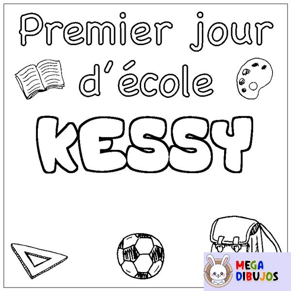 Coloraci&oacute;n del nombre KESSY - decorado primer d&iacute;a de escuela