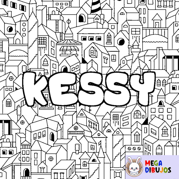 Coloraci&oacute;n del nombre KESSY - decorado ciudad