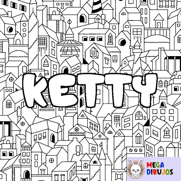 Coloraci&oacute;n del nombre KETTY - decorado ciudad