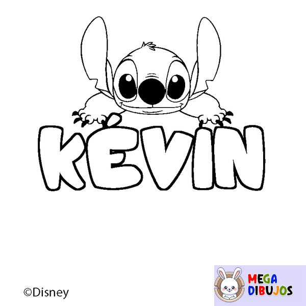 Coloraci&oacute;n del nombre K&Eacute;VIN - decorado Stitch