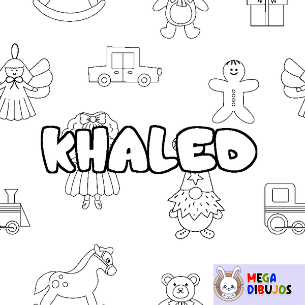 Coloraci&oacute;n del nombre KHALED - decorado juguetes