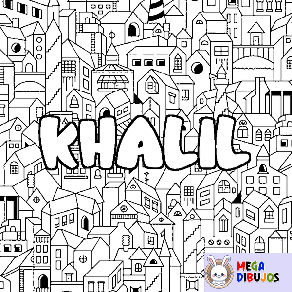 Coloraci&oacute;n del nombre KHALIL - decorado ciudad