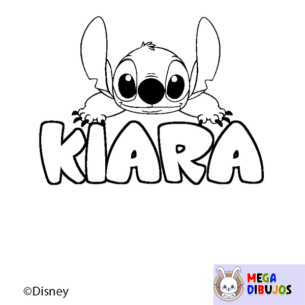 Coloraci&oacute;n del nombre KIARA - decorado Stitch