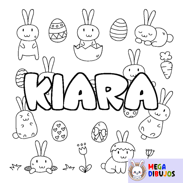 Coloraci&oacute;n del nombre KIARA - decorado Pascua