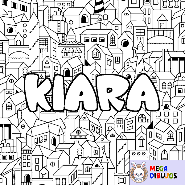 Coloraci&oacute;n del nombre KIARA - decorado ciudad