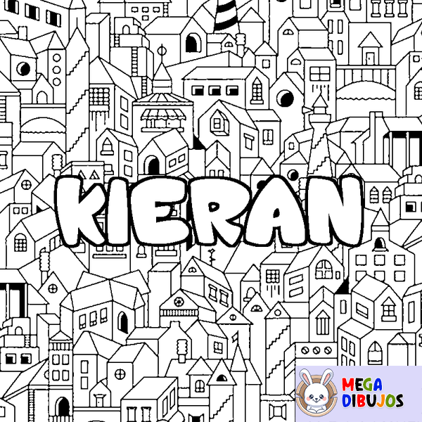 Coloraci&oacute;n del nombre KIERAN - decorado ciudad