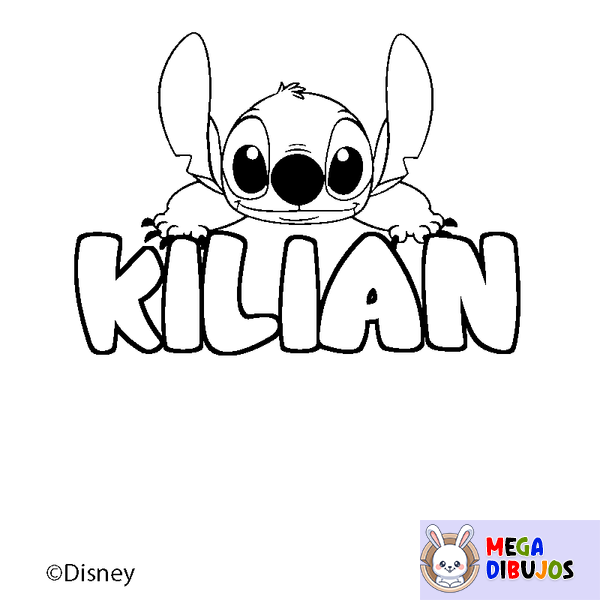 Coloraci&oacute;n del nombre KILIAN - decorado Stitch