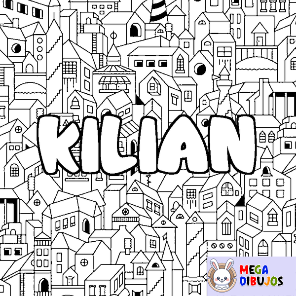 Coloraci&oacute;n del nombre KILIAN - decorado ciudad