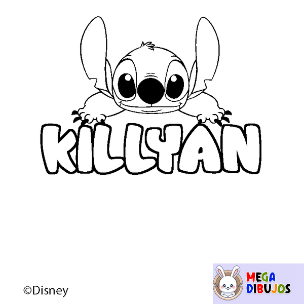 Coloraci&oacute;n del nombre KILLYAN - decorado Stitch