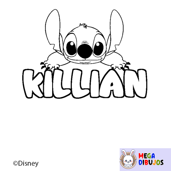 Coloraci&oacute;n del nombre KILLIAN - decorado Stitch