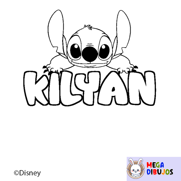 Coloraci&oacute;n del nombre KILYAN - decorado Stitch