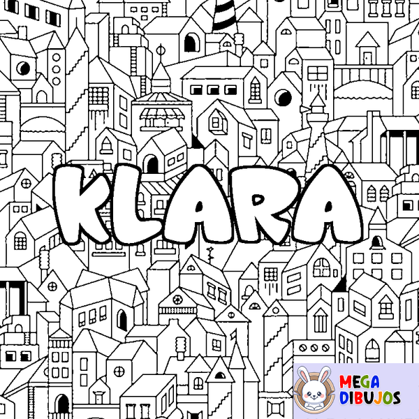Coloraci&oacute;n del nombre KLARA - decorado ciudad