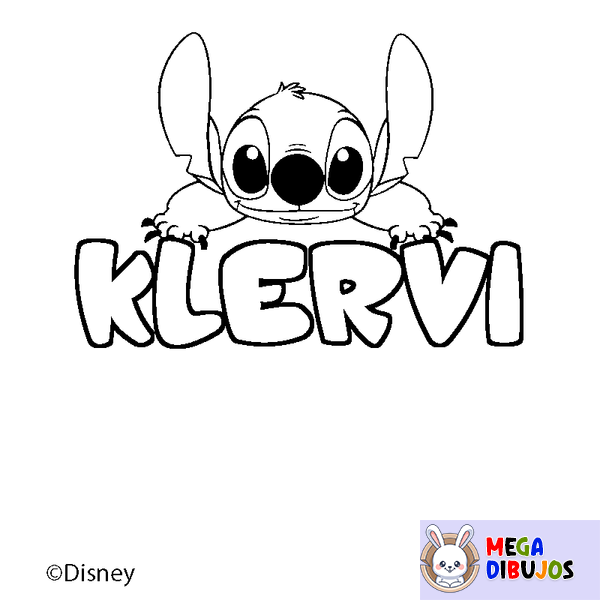 Coloraci&oacute;n del nombre KLERVI - decorado Stitch