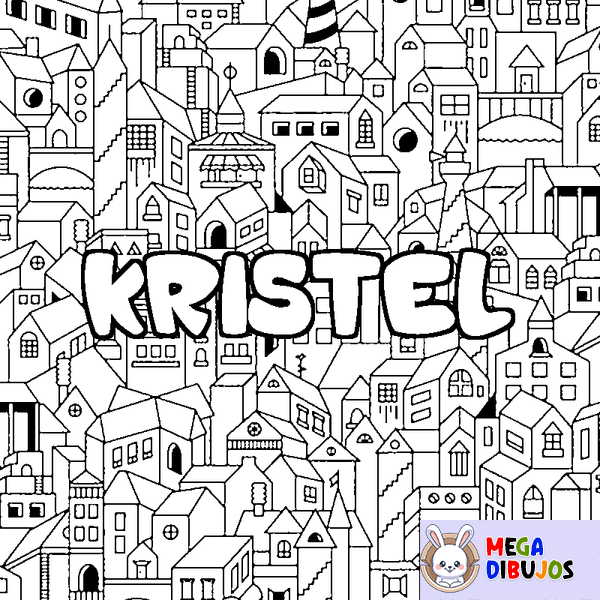 Coloraci&oacute;n del nombre KRISTEL - decorado ciudad