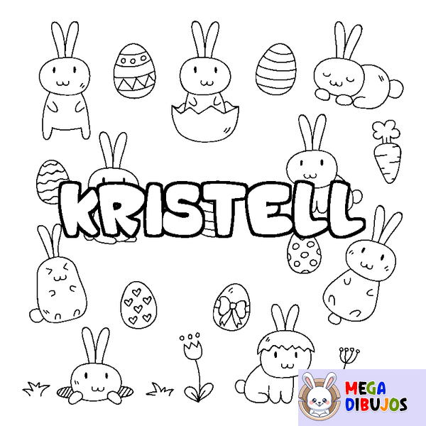 Coloraci&oacute;n del nombre KRISTELL - decorado Pascua