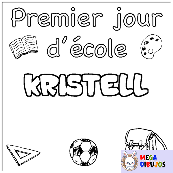 Coloraci&oacute;n del nombre KRISTELL - decorado primer d&iacute;a de escuela