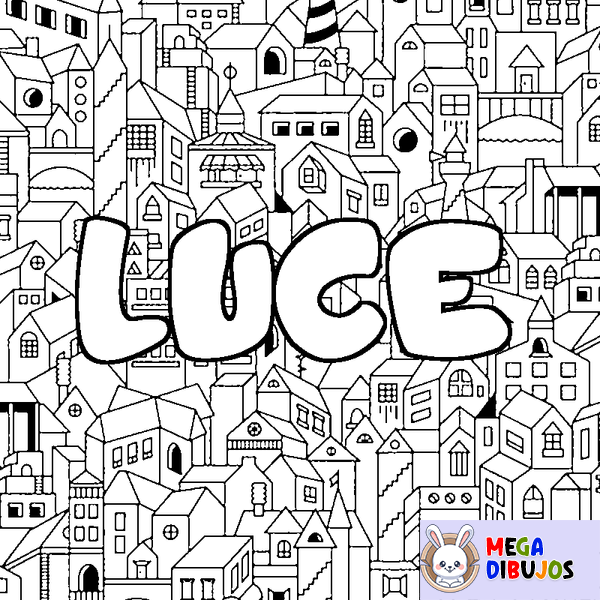 Coloraci&oacute;n del nombre LUCE - decorado ciudad