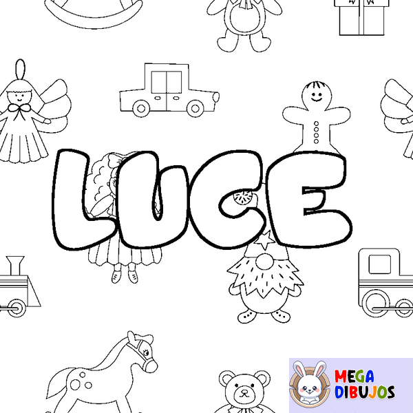 Coloraci&oacute;n del nombre LUCE - decorado juguetes