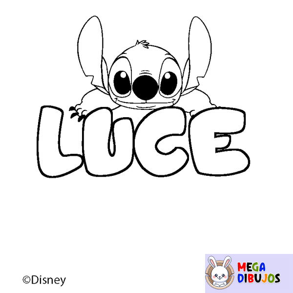 Coloraci&oacute;n del nombre LUCE - decorado Stitch