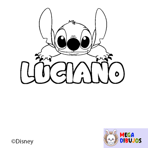 Coloraci&oacute;n del nombre LUCIANO - decorado Stitch