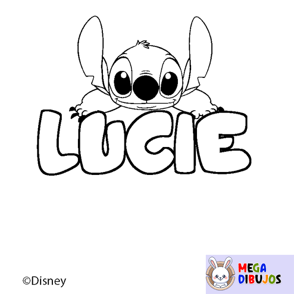 Coloraci&oacute;n del nombre LUCIE - decorado Stitch