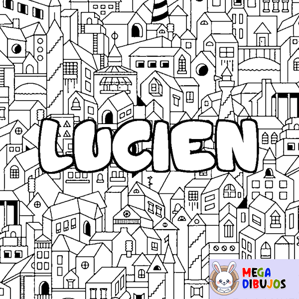 Coloraci&oacute;n del nombre LUCIEN - decorado ciudad