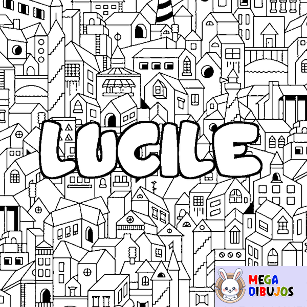 Coloraci&oacute;n del nombre LUCILE - decorado ciudad