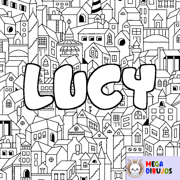 Coloraci&oacute;n del nombre LUCY - decorado ciudad